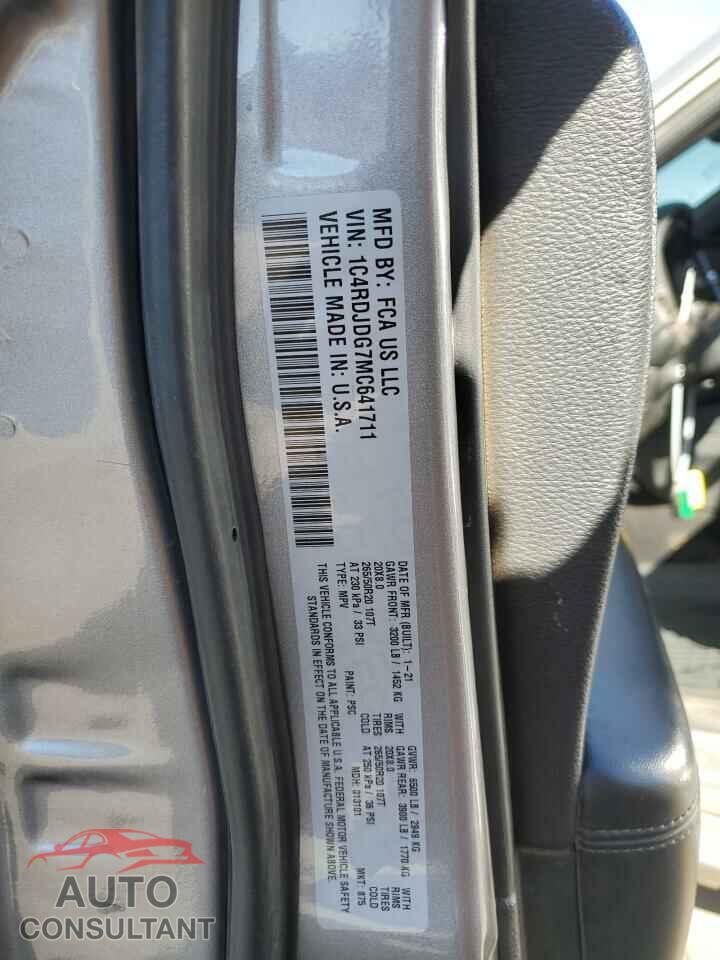DODGE DURANGO 2021 - 1C4RDJDG7MC641711
