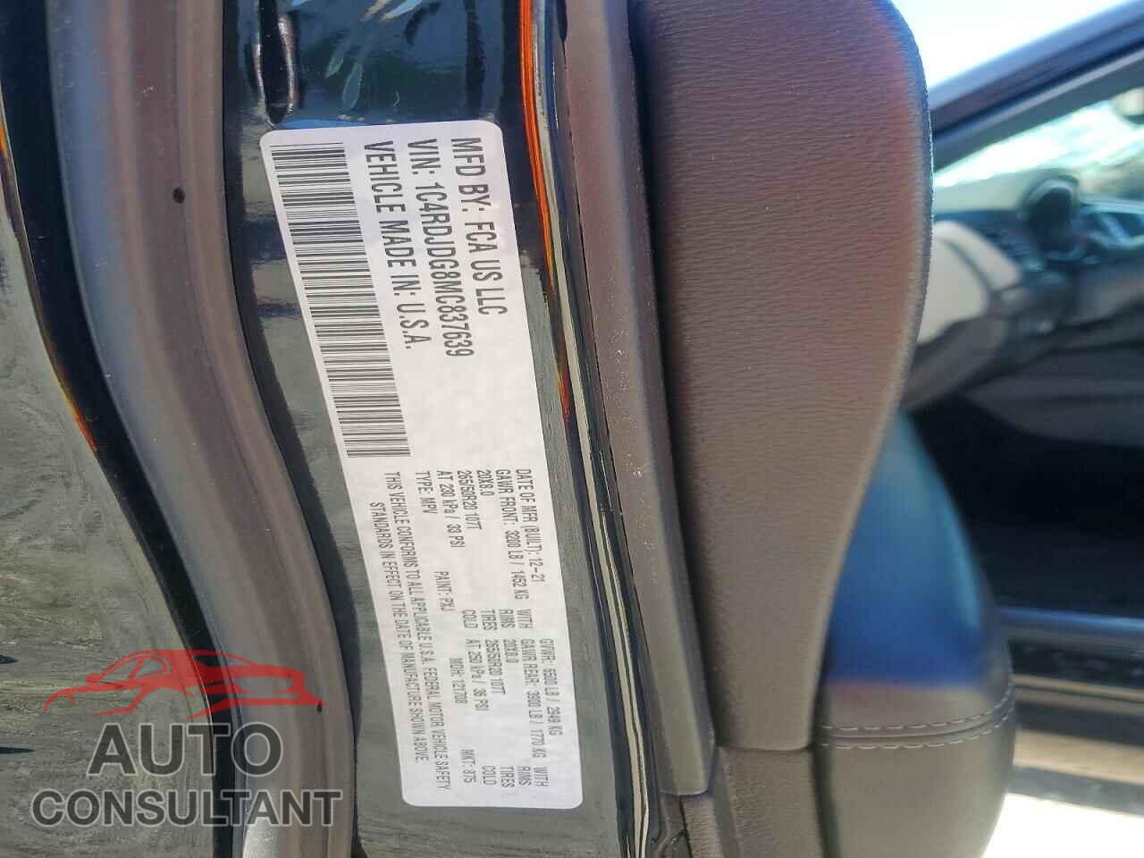 DODGE DURANGO 2021 - 1C4RDJDG8MC837639