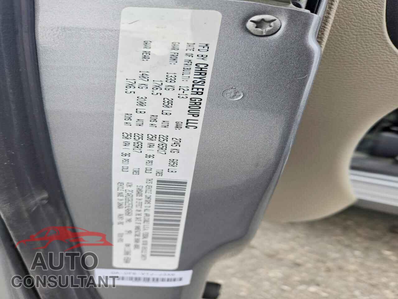 DODGE CARAVAN 2014 - 2C4RDGBG2ER246060