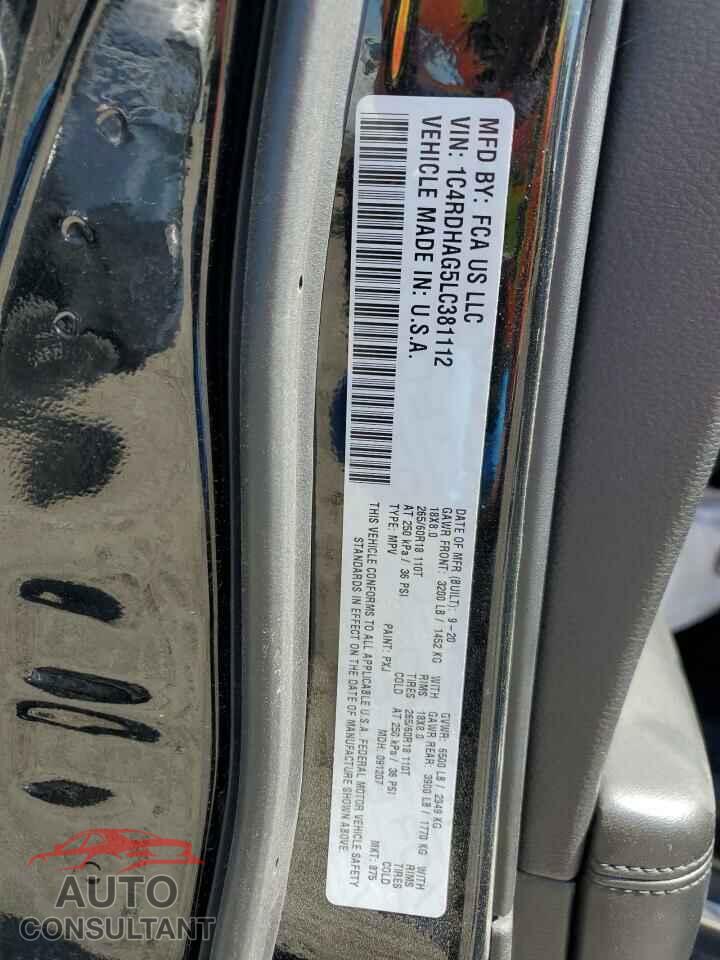 DODGE DURANGO 2020 - 1C4RDHAG5LC381112