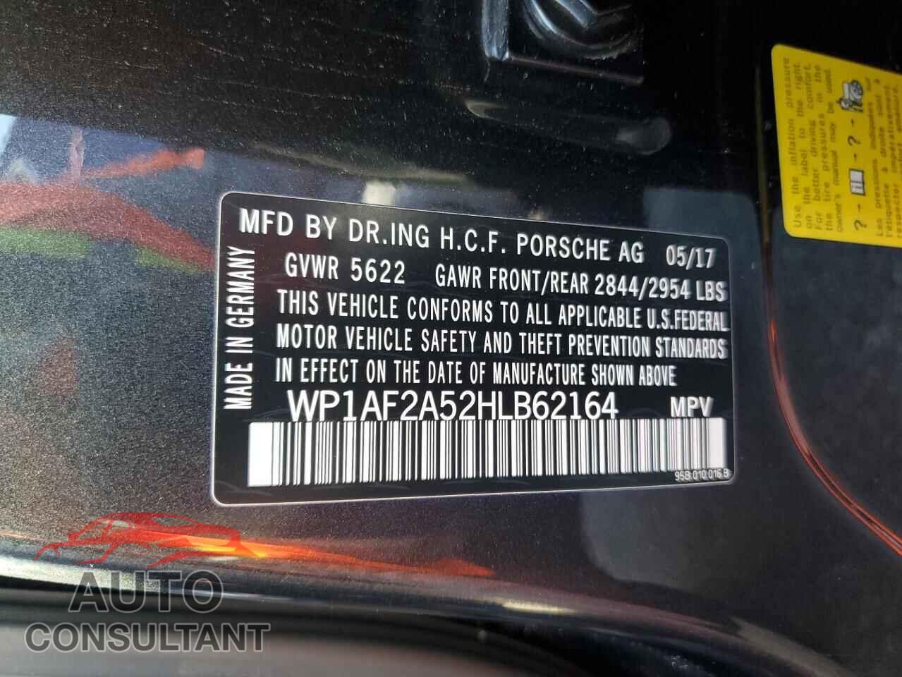 PORSCHE MACAN 2017 - WP1AF2A52HLB62164