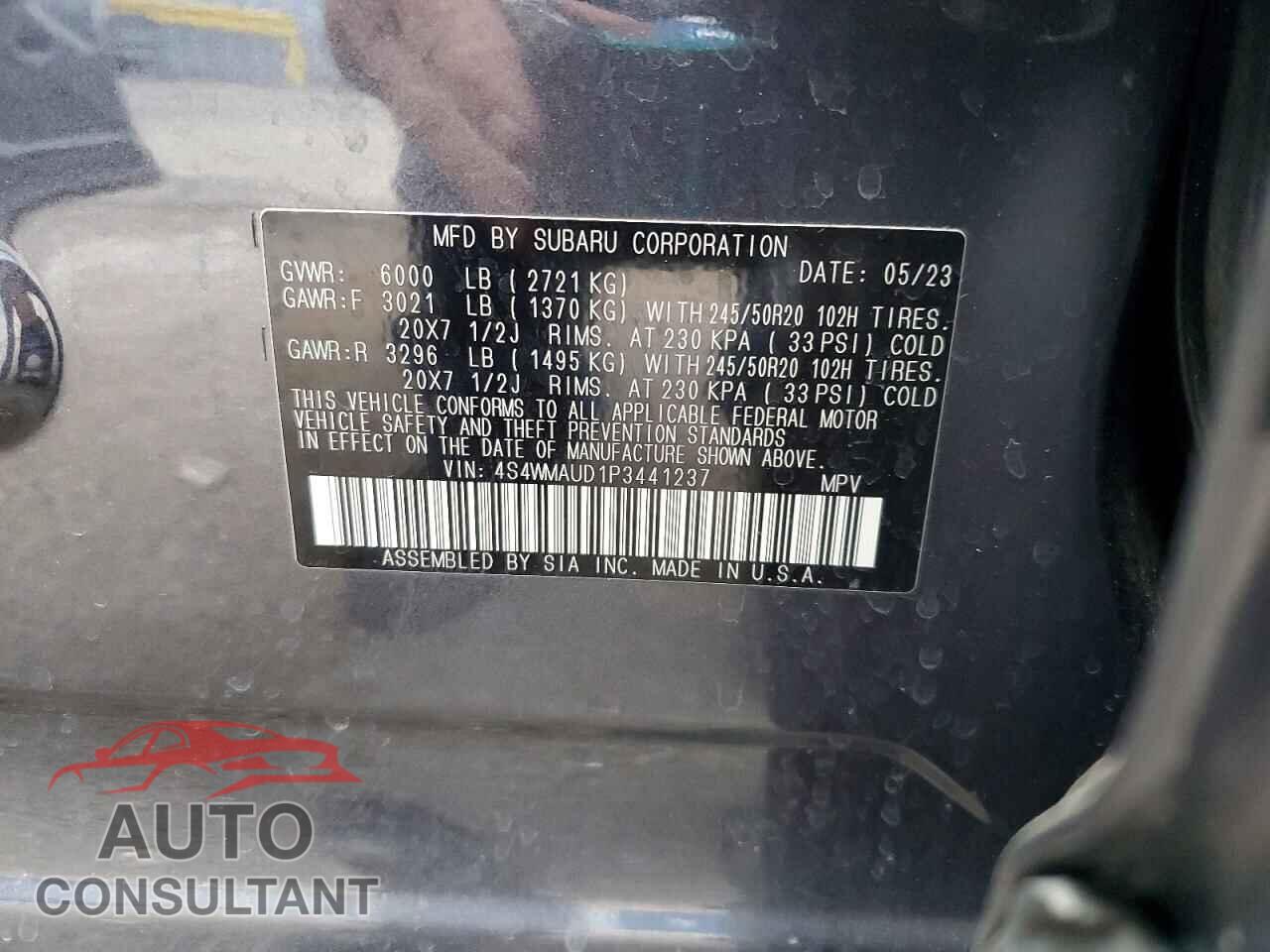 SUBARU ASCENT 2023 - 4S4WMAUD1P3441237