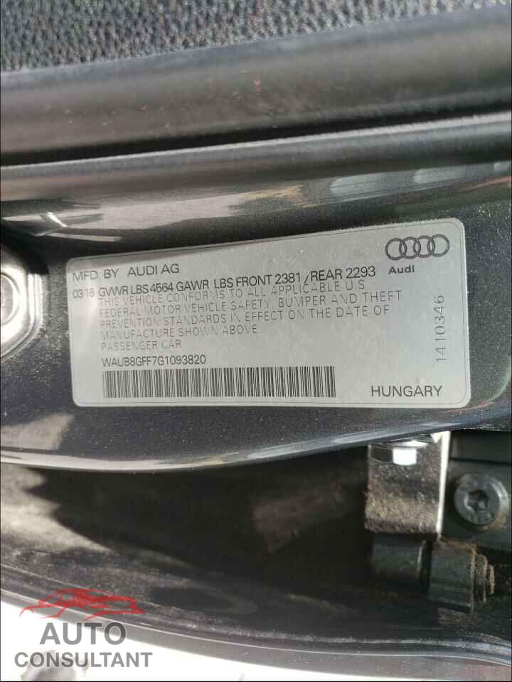 AUDI A3 2016 - WAUB8GFF7G1093820