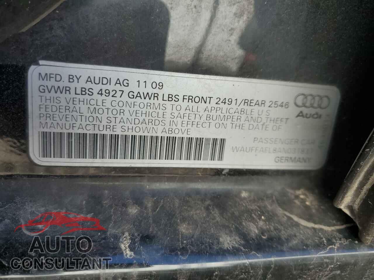 AUDI A4 2010 - WAUFFAFL8AN031837