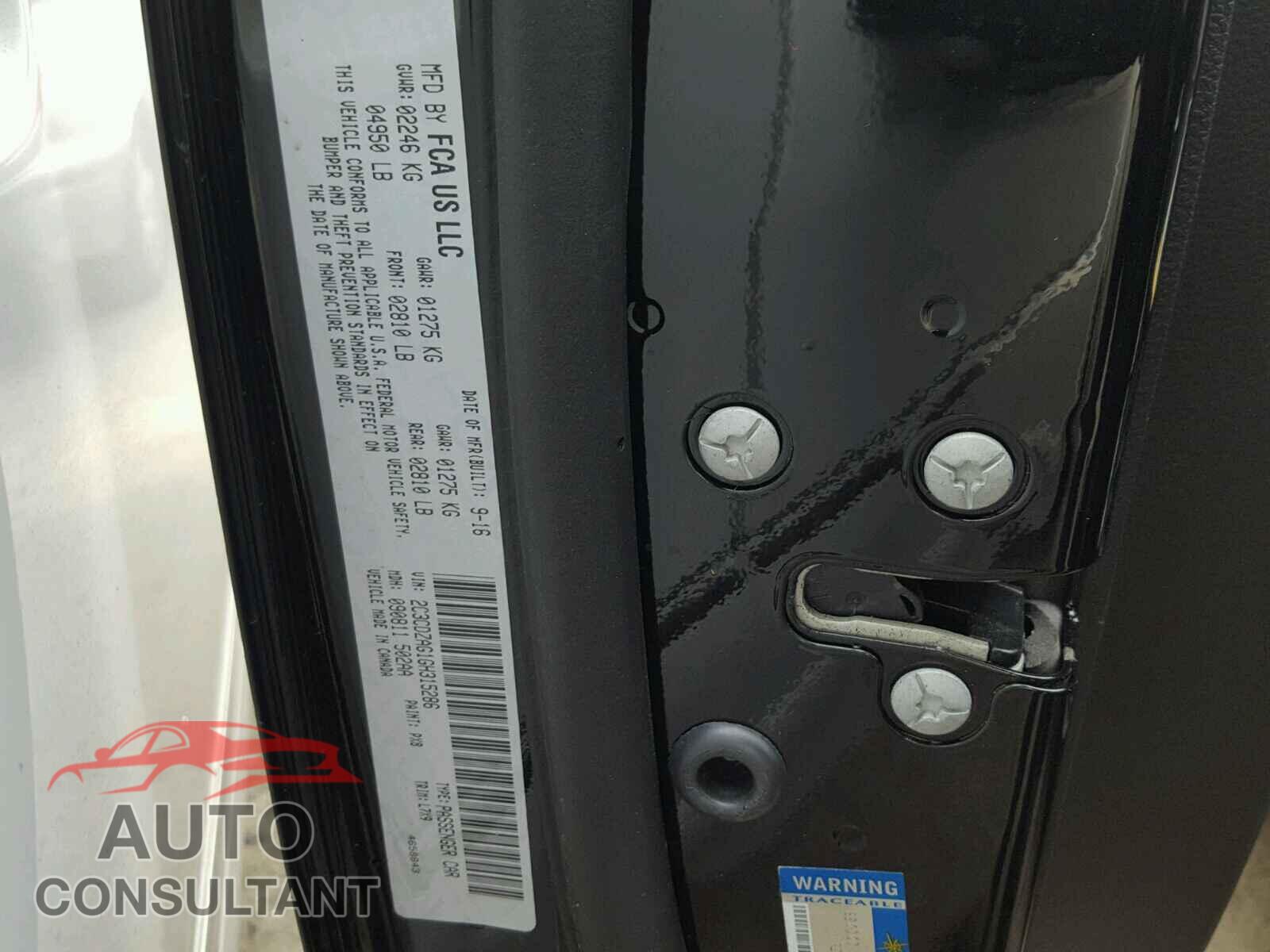 DODGE CHALLENGER 2016 - 2C3CDZAG1GH315286