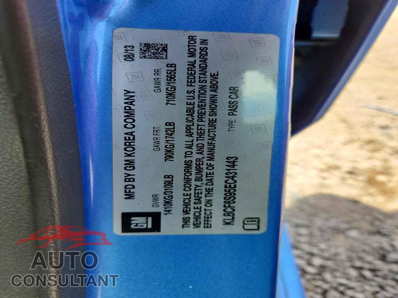 CHEVROLET SPARK 2014 - KL8CF6S95EC431443