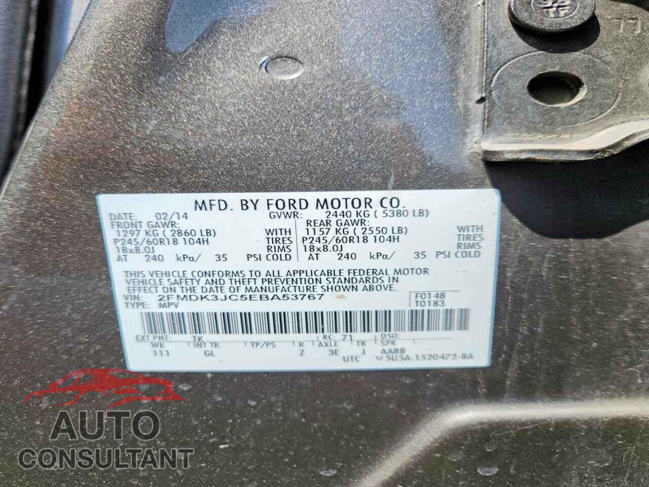 FORD EDGE 2014 - 2FMDK3JC5EBA53767