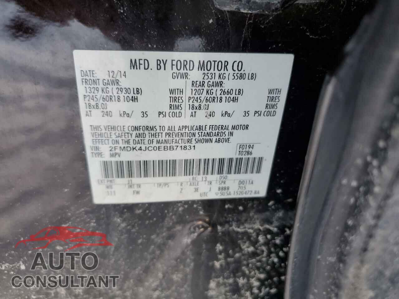 FORD EDGE 2014 - 2FMDK4JC0EBB71831