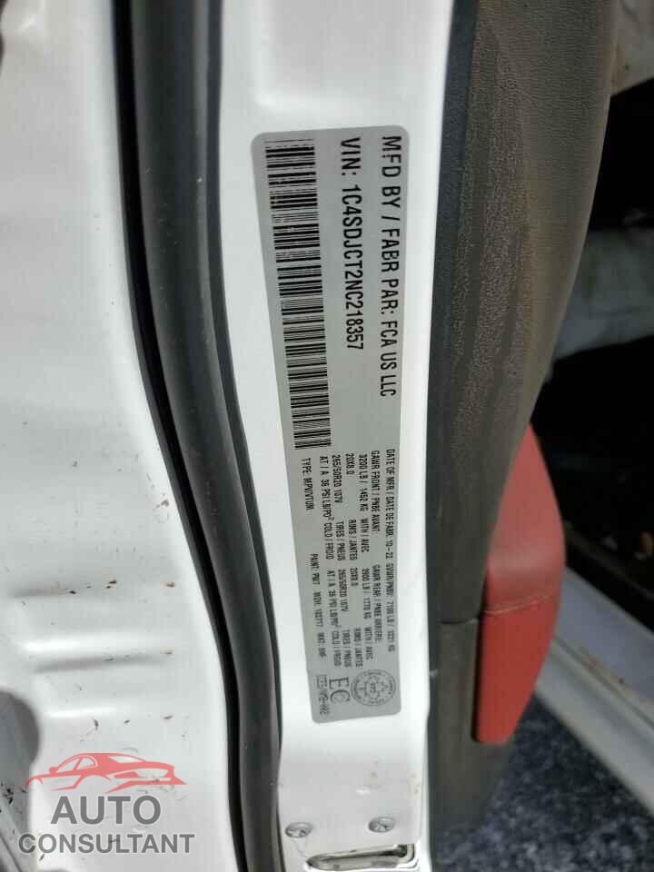 DODGE DURANGO 2022 - 1C4SDJCT2NC218357