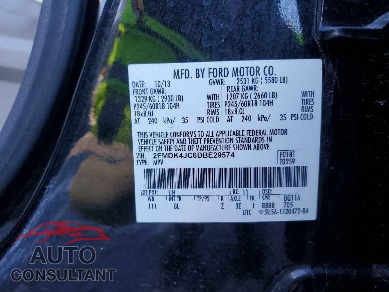 FORD EDGE 2013 - 2FMDK4JC6DBE29574
