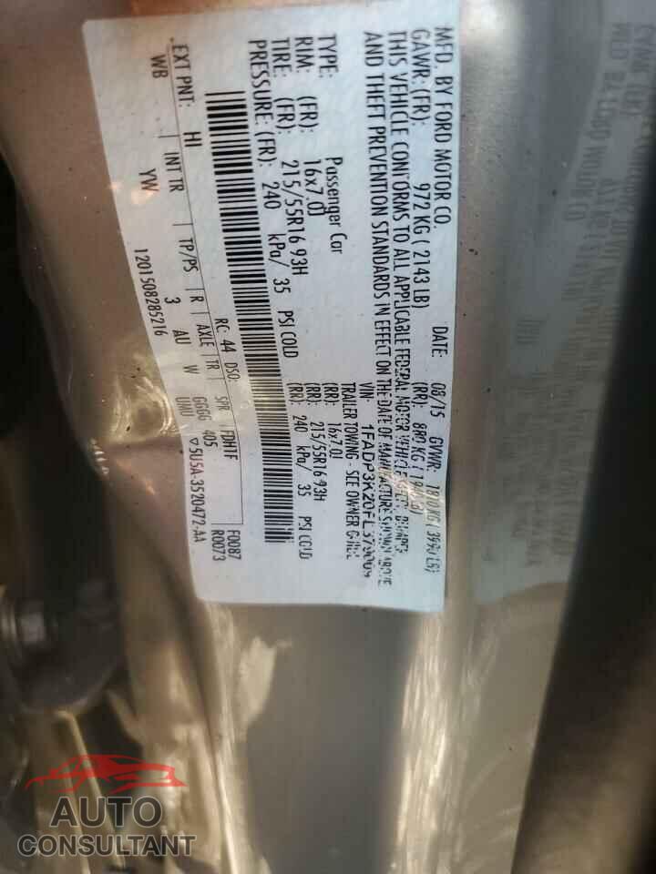 FORD FOCUS 2015 - 1FADP3K20FL379009