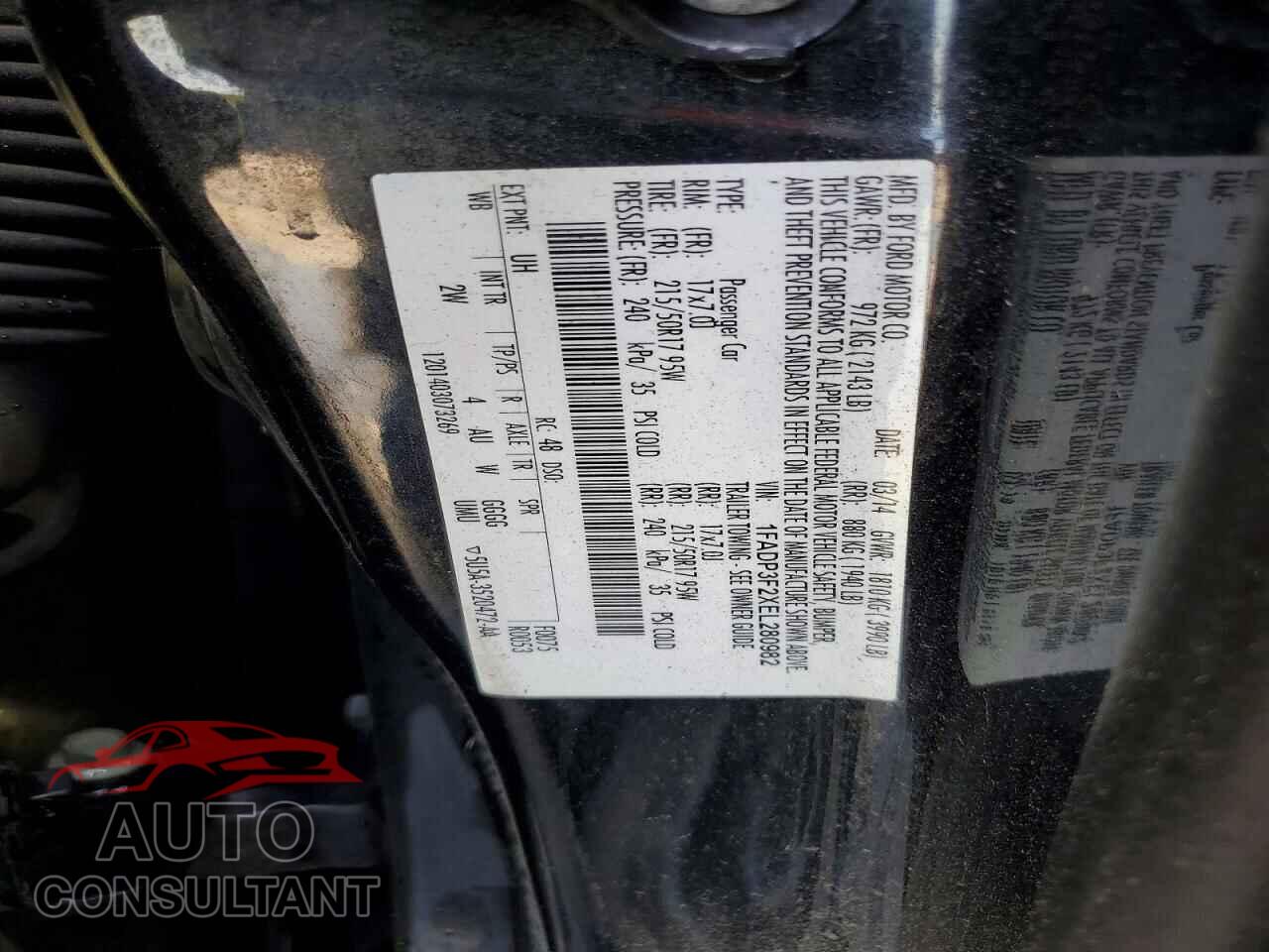 FORD FOCUS 2014 - 1FADP3F2XEL280982