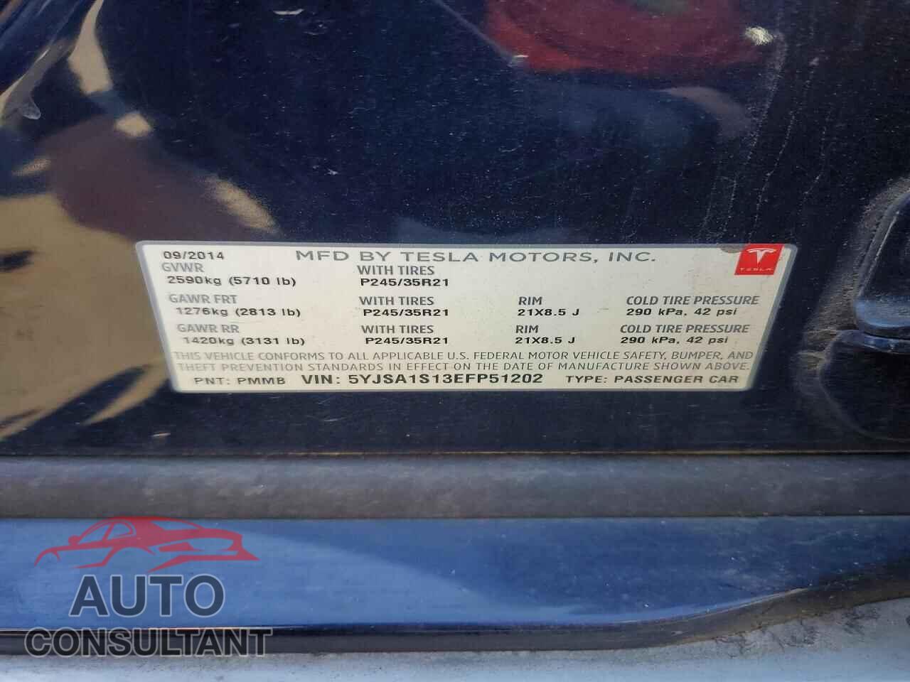 TESLA MODEL S 2014 - 5YJSA1S13EFP51202