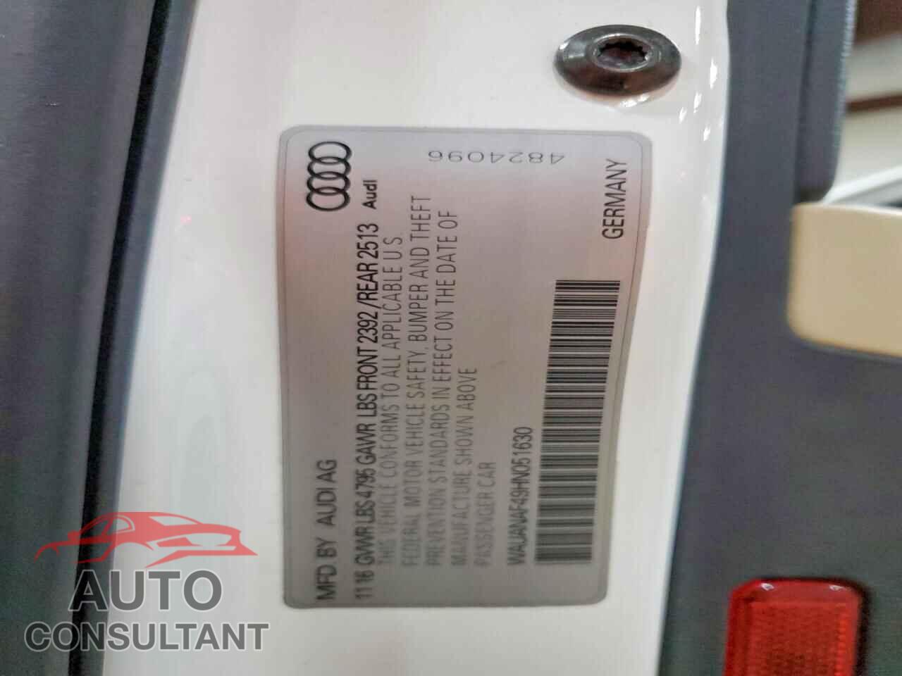 AUDI A4 2017 - WAUANAF49HN051630