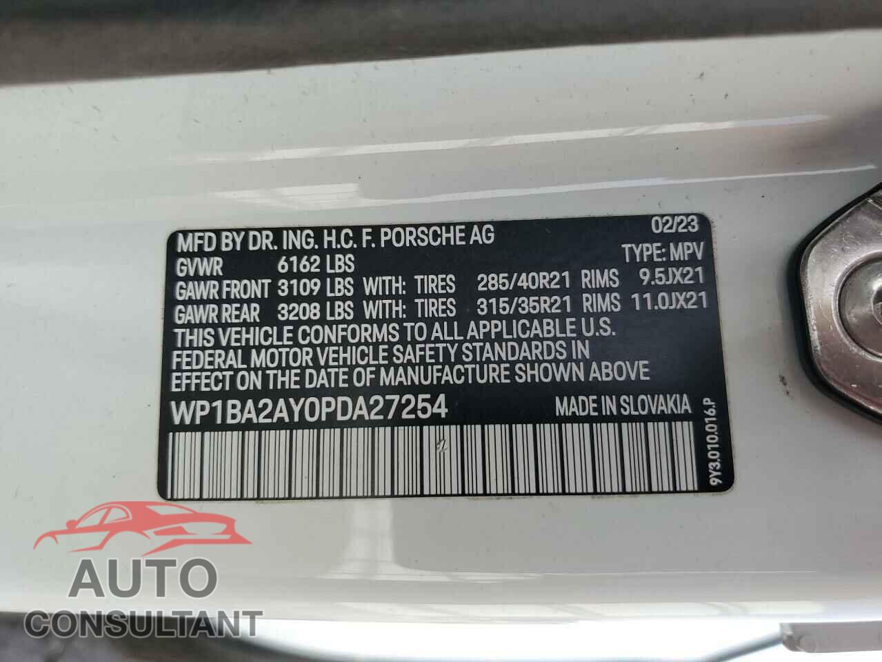 PORSCHE CAYENNE 2023 - WP1BA2AY0PDA27254