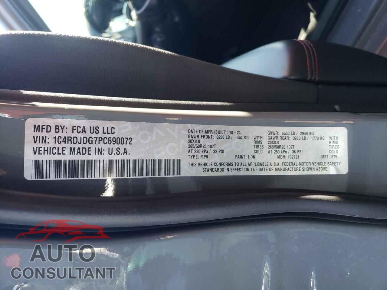 DODGE DURANGO 2023 - 1C4RDJDG7PC690072