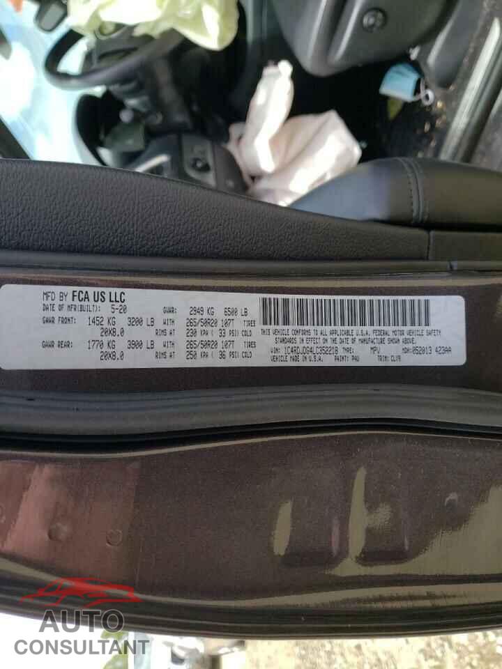 DODGE DURANGO 2020 - 1C4RDJDG4LC352218