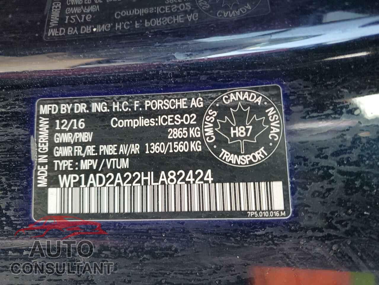 PORSCHE CAYENNE 2017 - WP1AD2A22HLA82424
