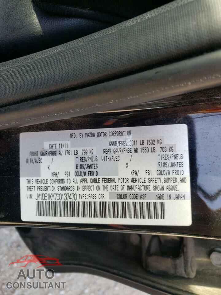 MAZDA 2 2012 - JM1DE1KY7C0137470