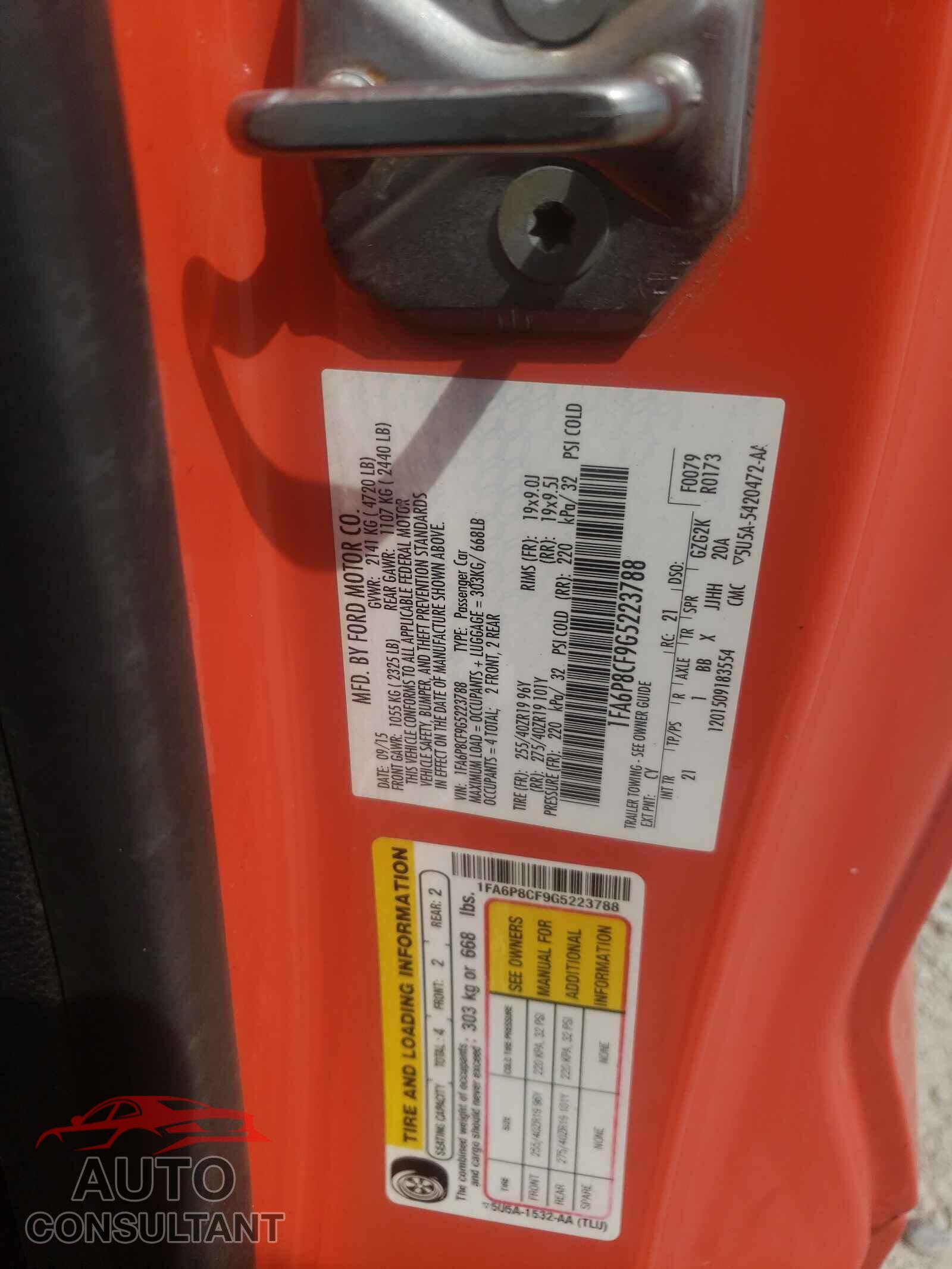 FORD MUSTANG 2016 - 1FA6P8CF9G5223788