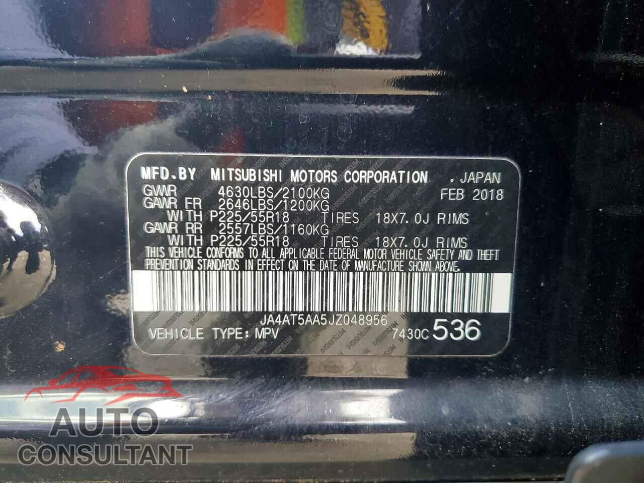 MITSUBISHI ECLIPSE 2018 - JA4AT5AA5JZ048956