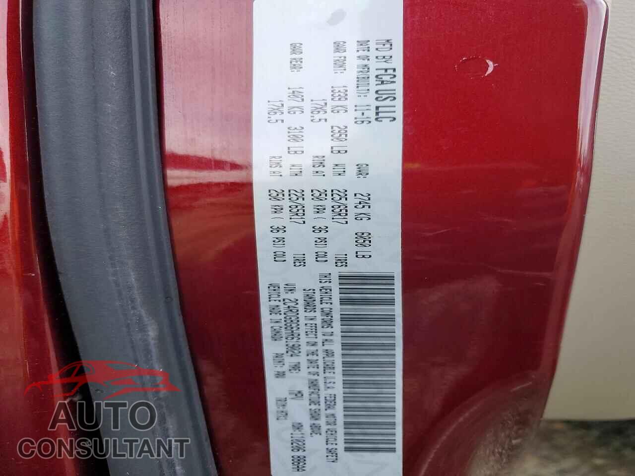 DODGE CARAVAN 2017 - 2C4RDGBG6HR619024