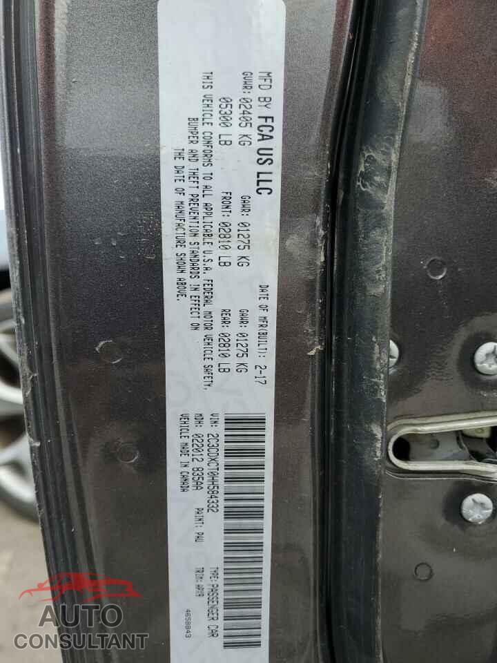 DODGE CHARGER 2017 - 2C3CDXCT0HH584332