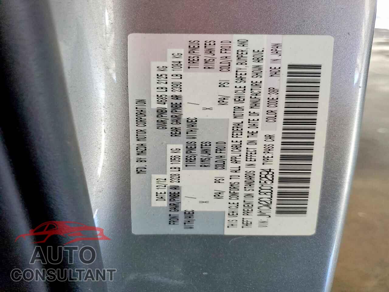 MAZDA 5 2013 - JM1CW2CL8D0152594