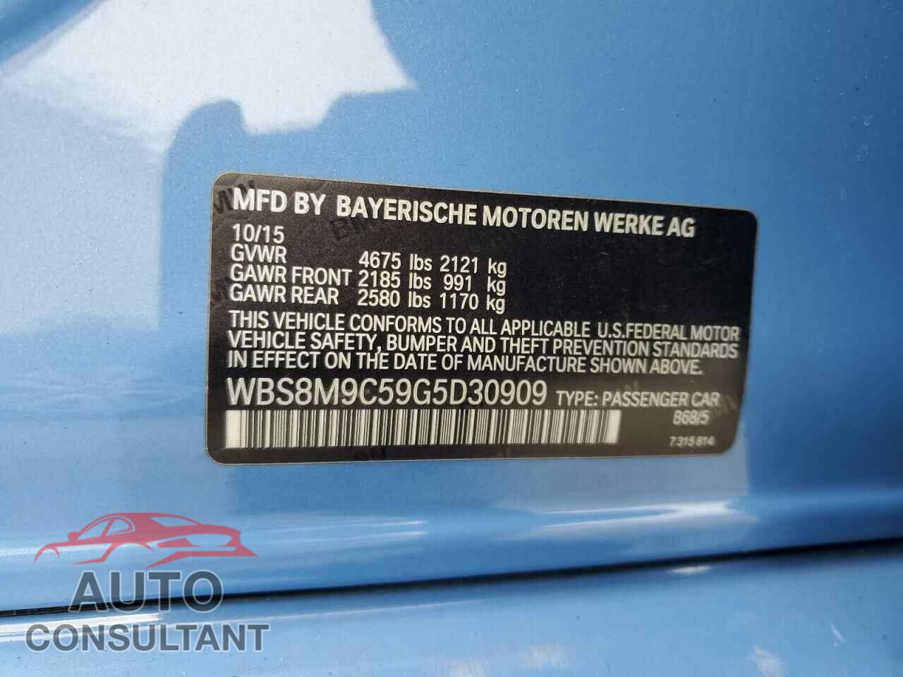 BMW M3 2016 - WBS8M9C59G5D30909