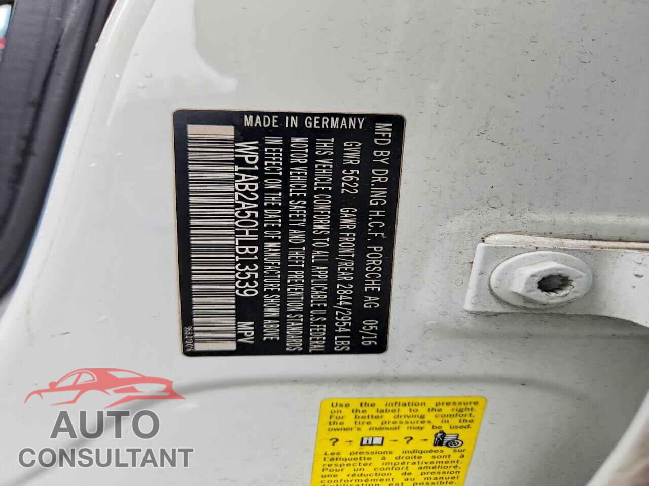 PORSCHE MACAN 2017 - WP1AB2A50HLB13539