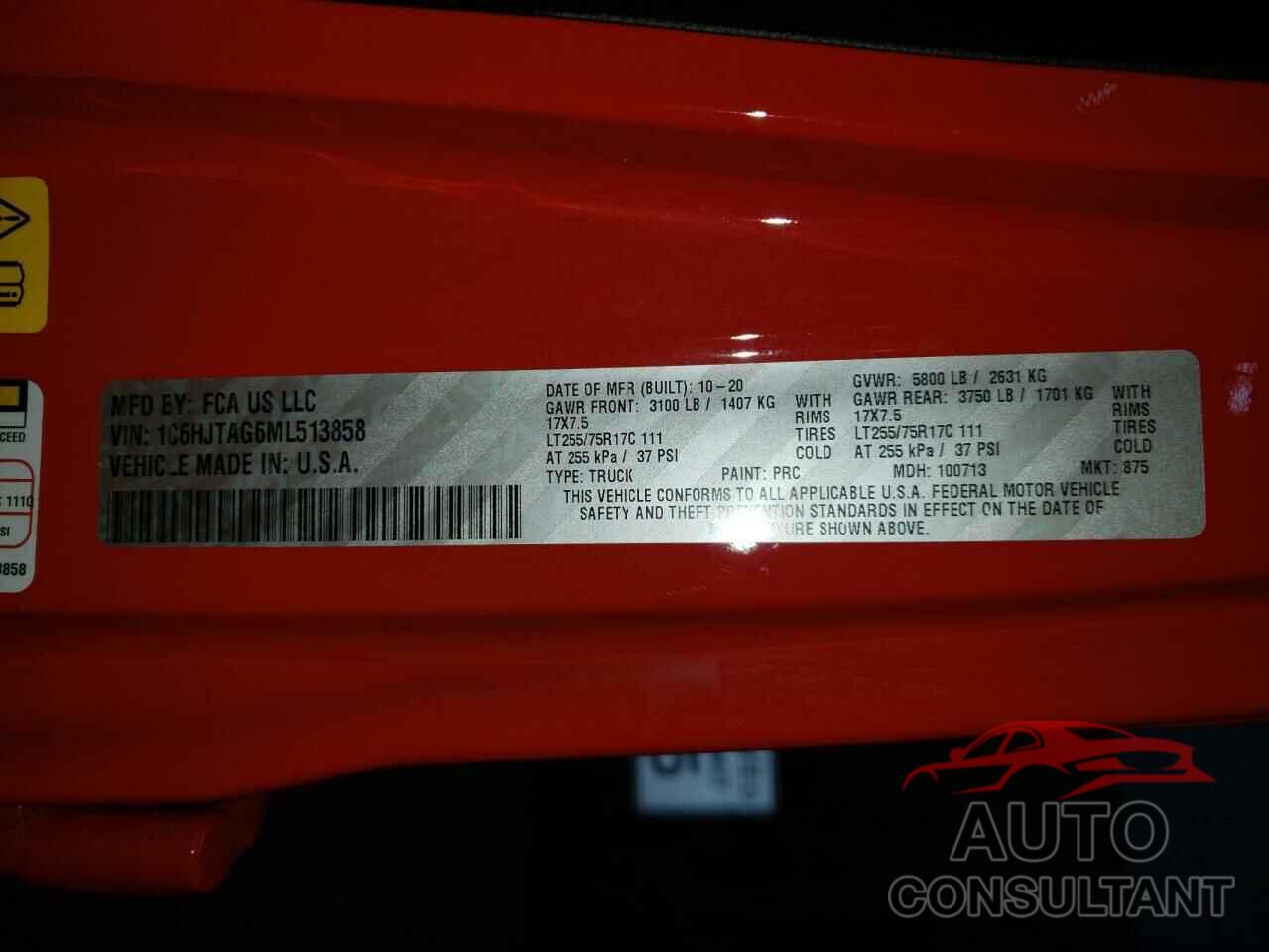 JEEP ALL OTHER 2021 - 1C6HJTAG6ML513858