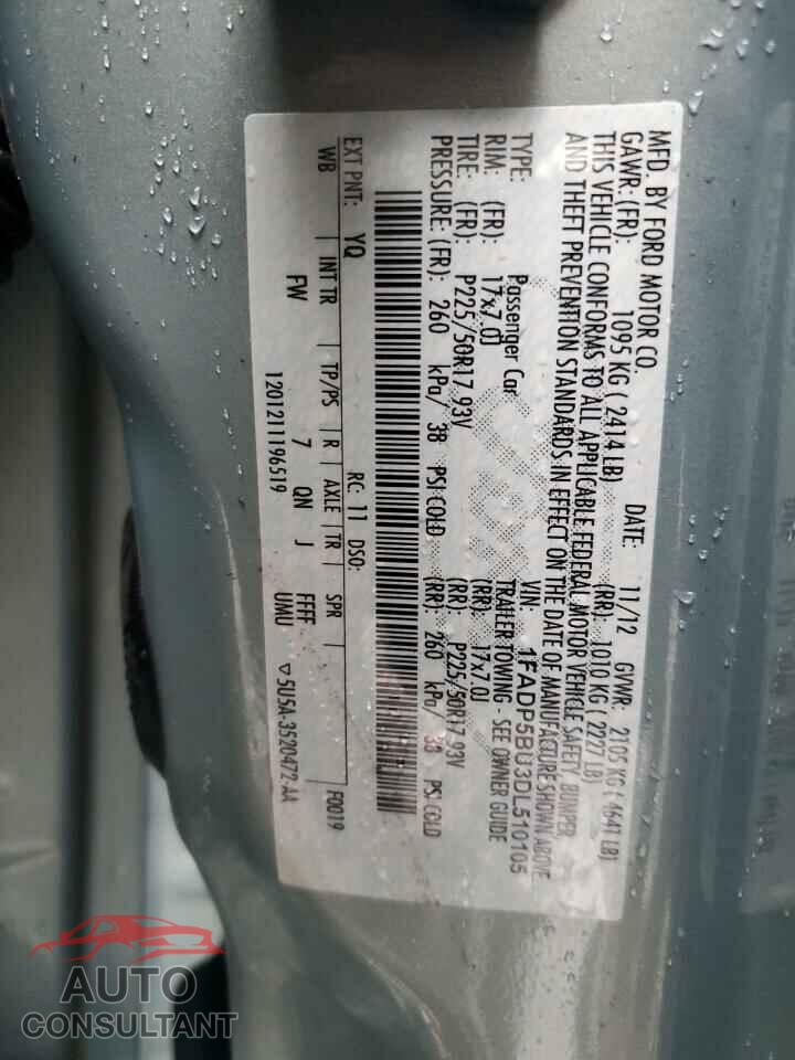 FORD CMAX 2013 - 1FADP5BU3DL510105