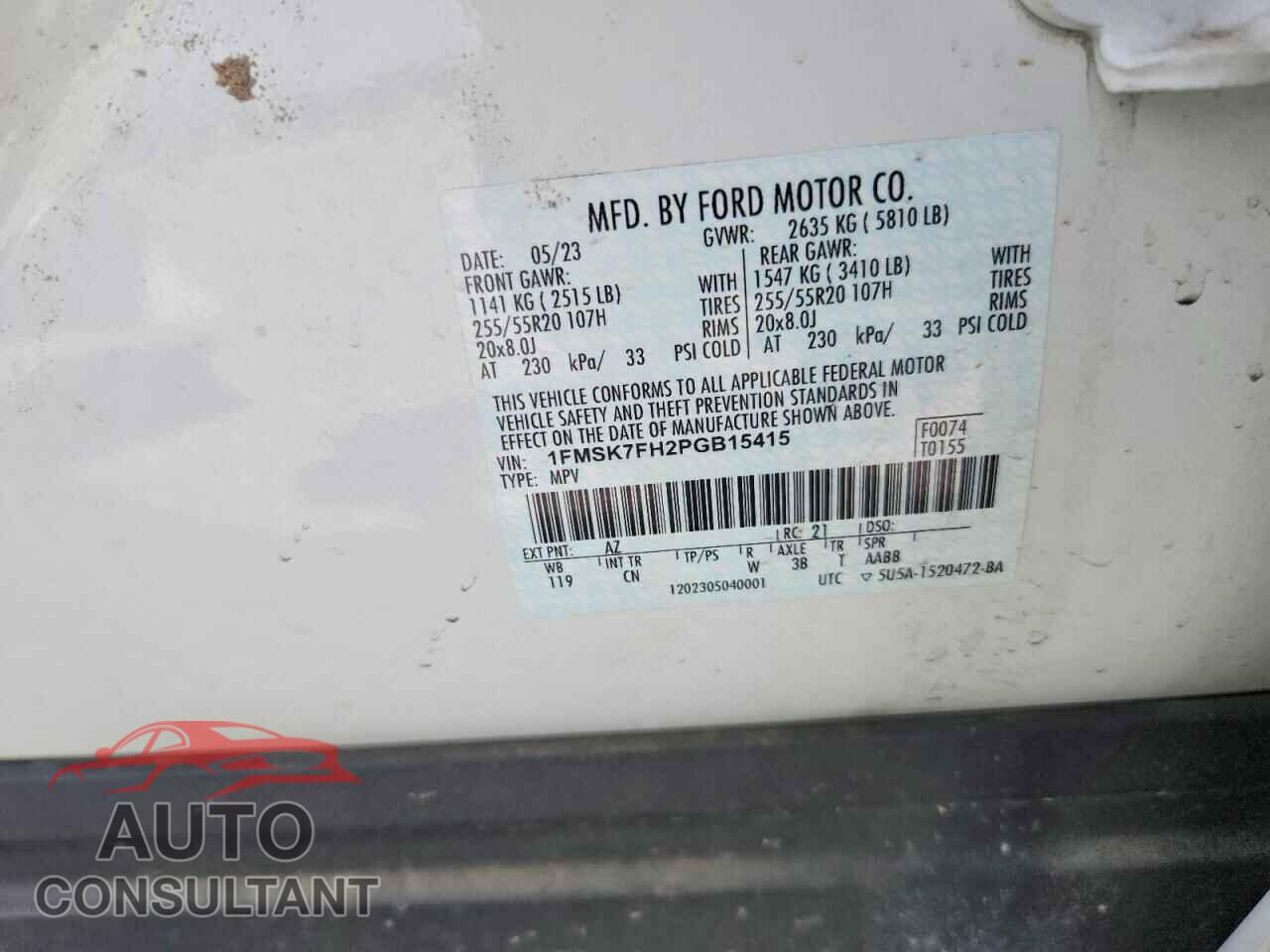 FORD EXPLORER 2023 - 1FMSK7FH2PGB15415