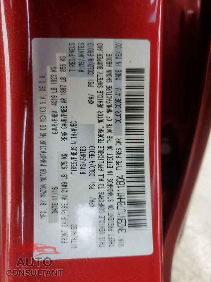 MAZDA 3 2017 - 3MZBN1U78HM111604