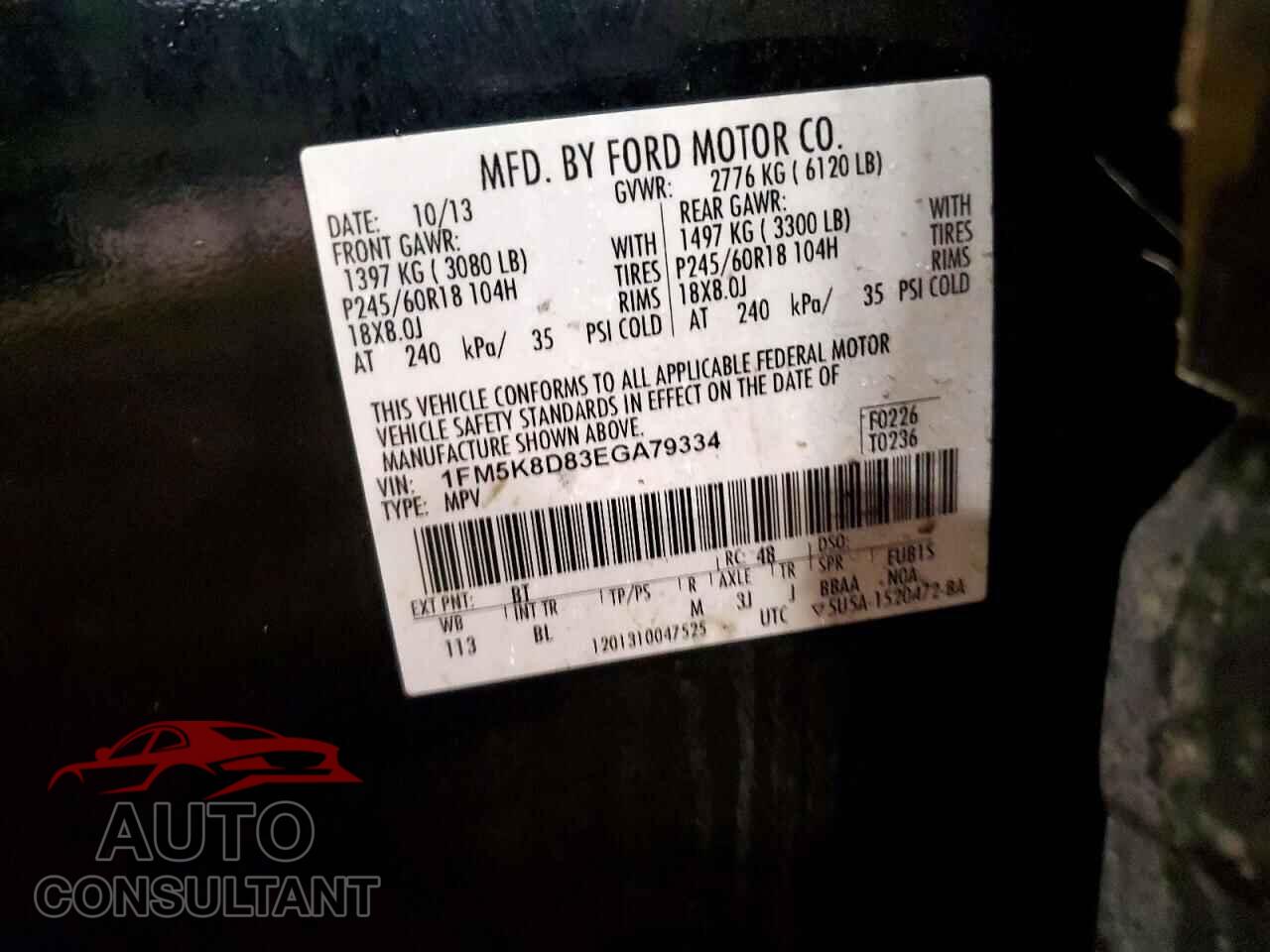 FORD EXPLORER 2014 - 1FM5K8D83EGA79334