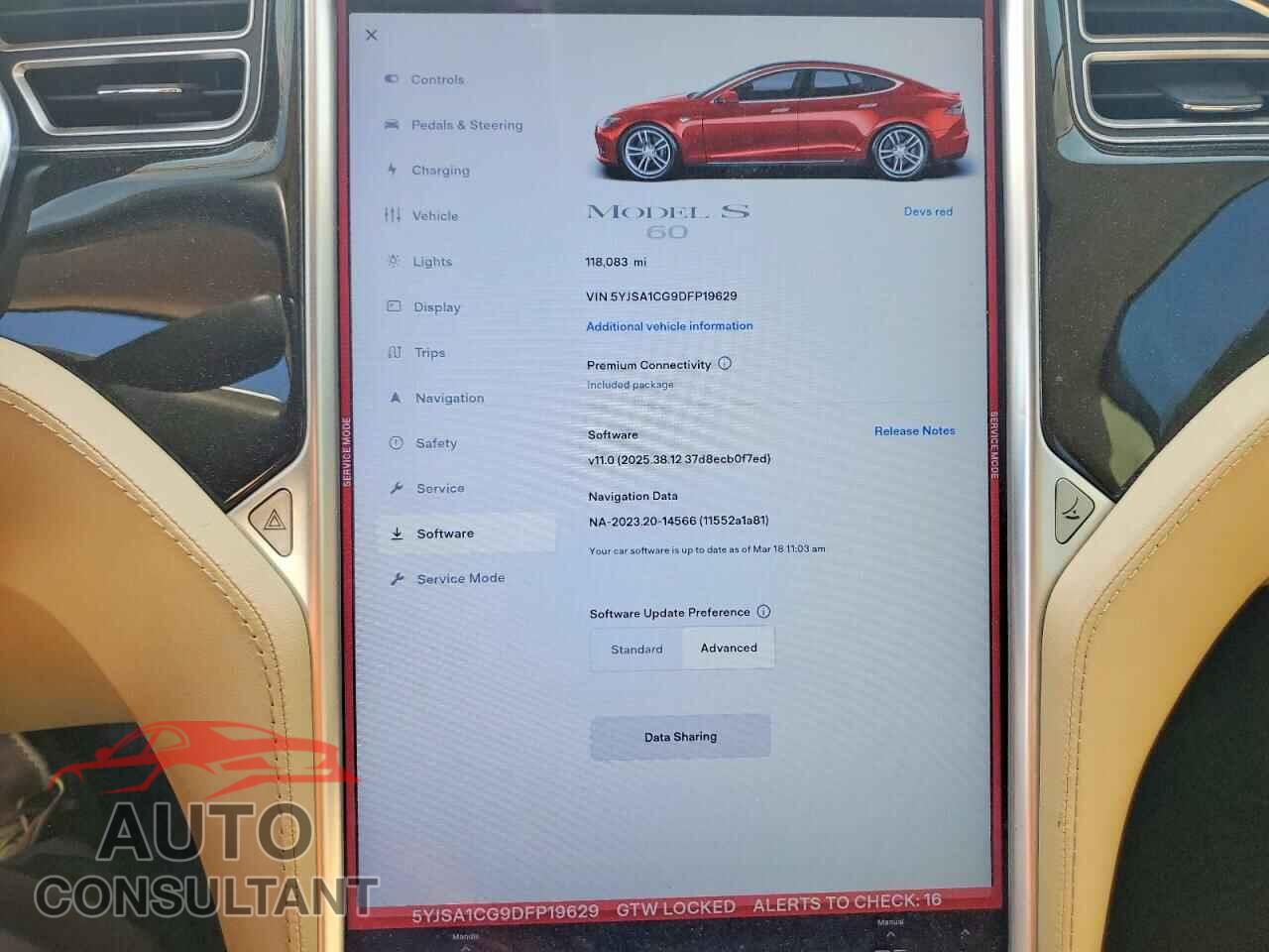 TESLA MODEL S 2013 - 5YJSA1CG9DFP19629
