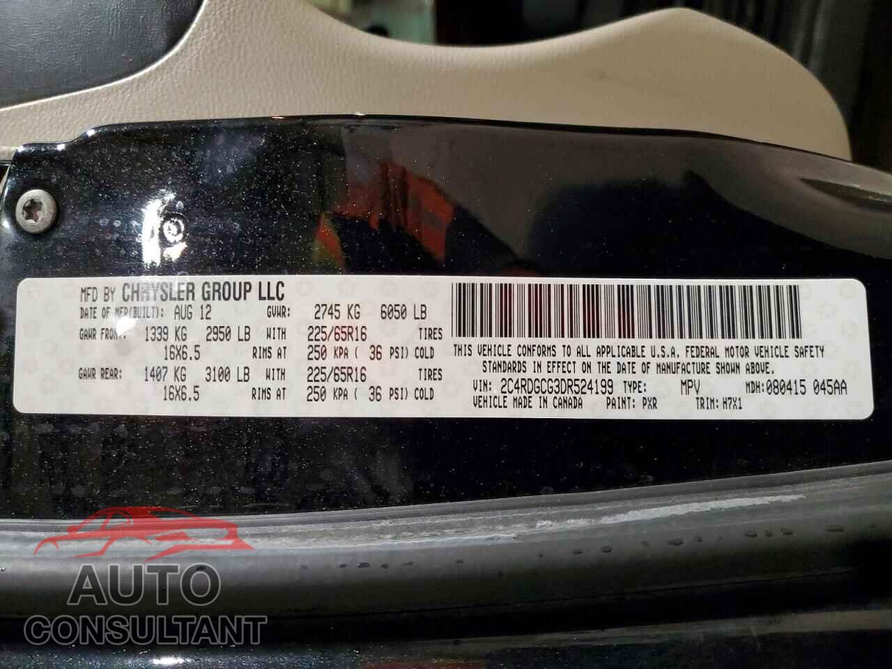 DODGE CARAVAN 2013 - 2C4RDGCG3DR524199