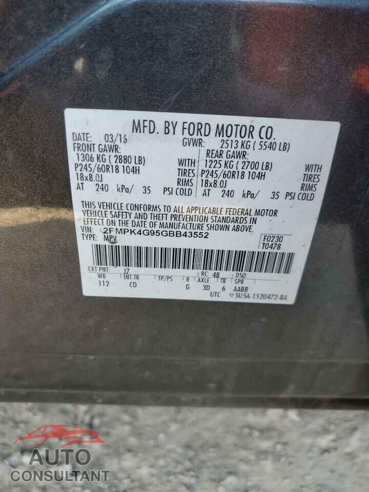 FORD EDGE 2016 - 2FMPK4G95GBB43552