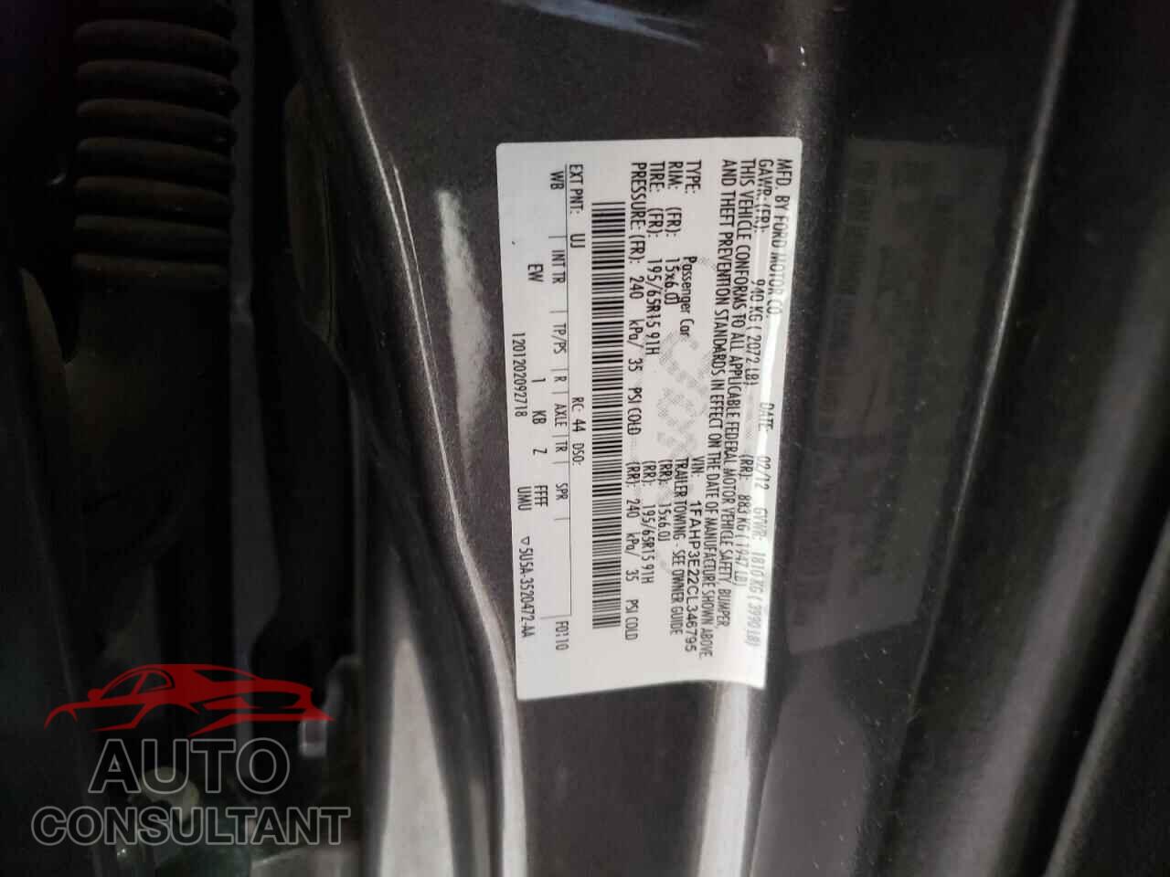 FORD FOCUS 2012 - 1FAHP3E22CL346795