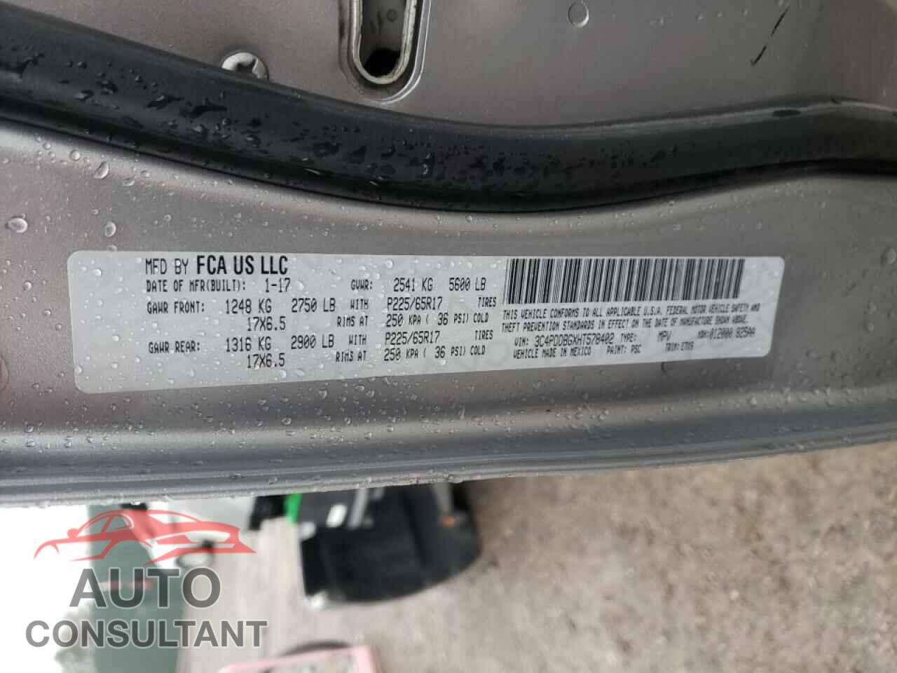 DODGE JOURNEY 2017 - 3C4PDDBGXHT578402