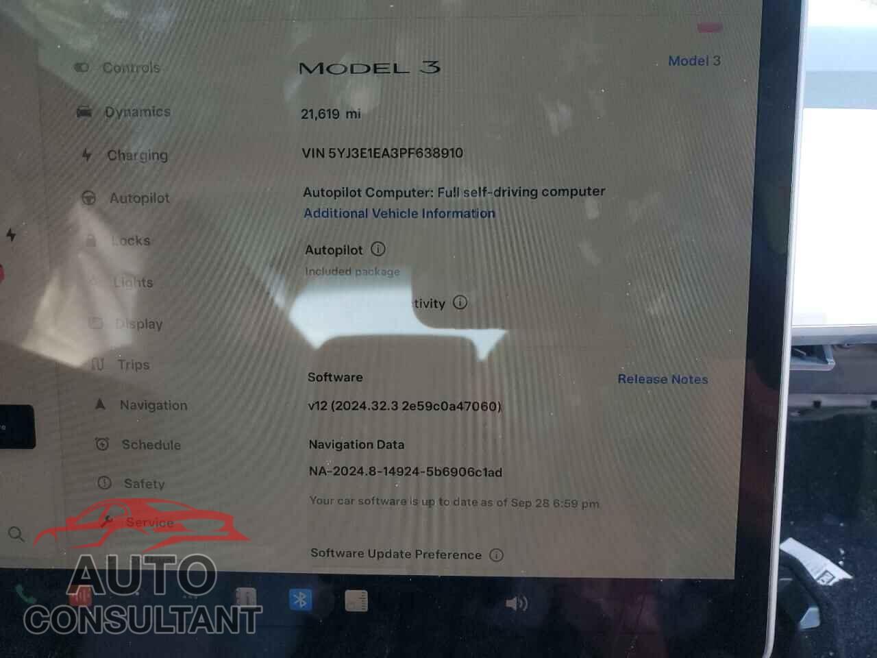 TESLA MODEL 3 2023 - 5YJ3E1EA3PF638910
