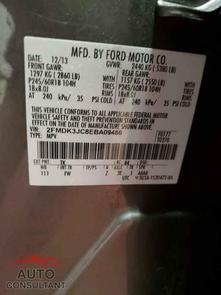 FORD EDGE 2014 - 2FMDK3JC8EBA09486