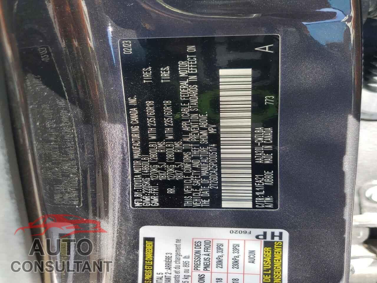 LEXUS UNKNOWN 2023 - 2T2GDCAZ5PC005174