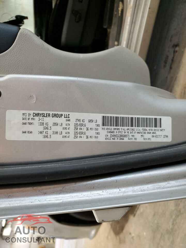 DODGE CARAVAN 2011 - 2D4RN5DG3BR688973