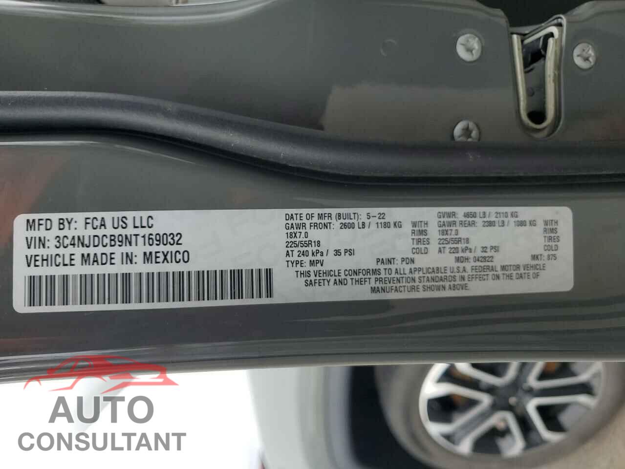 JEEP COMPASS 2022 - 3C4NJDCB9NT169032