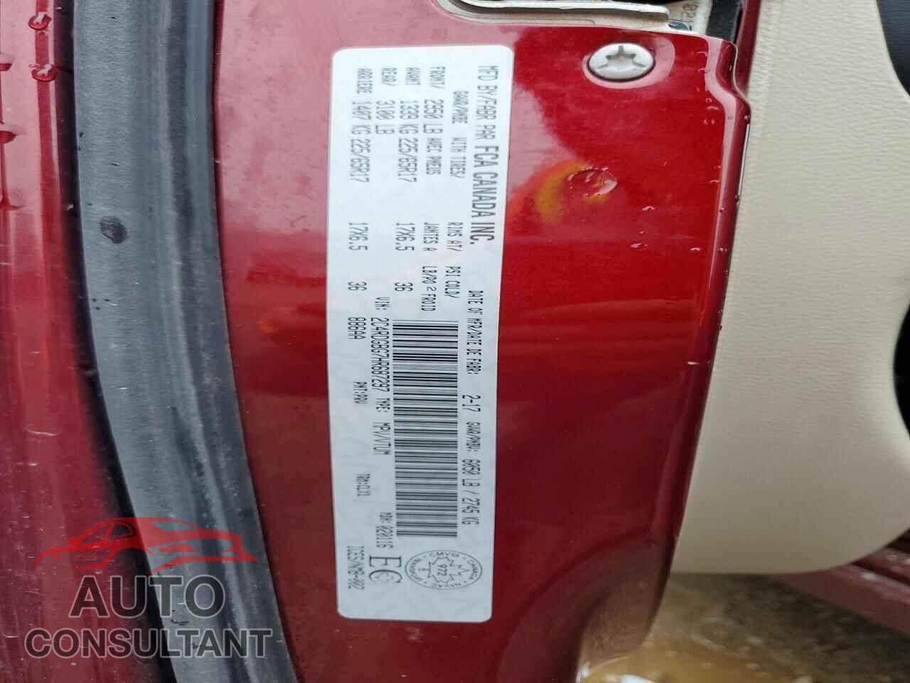 DODGE CARAVAN 2017 - 2C4RDGBG7HR687297