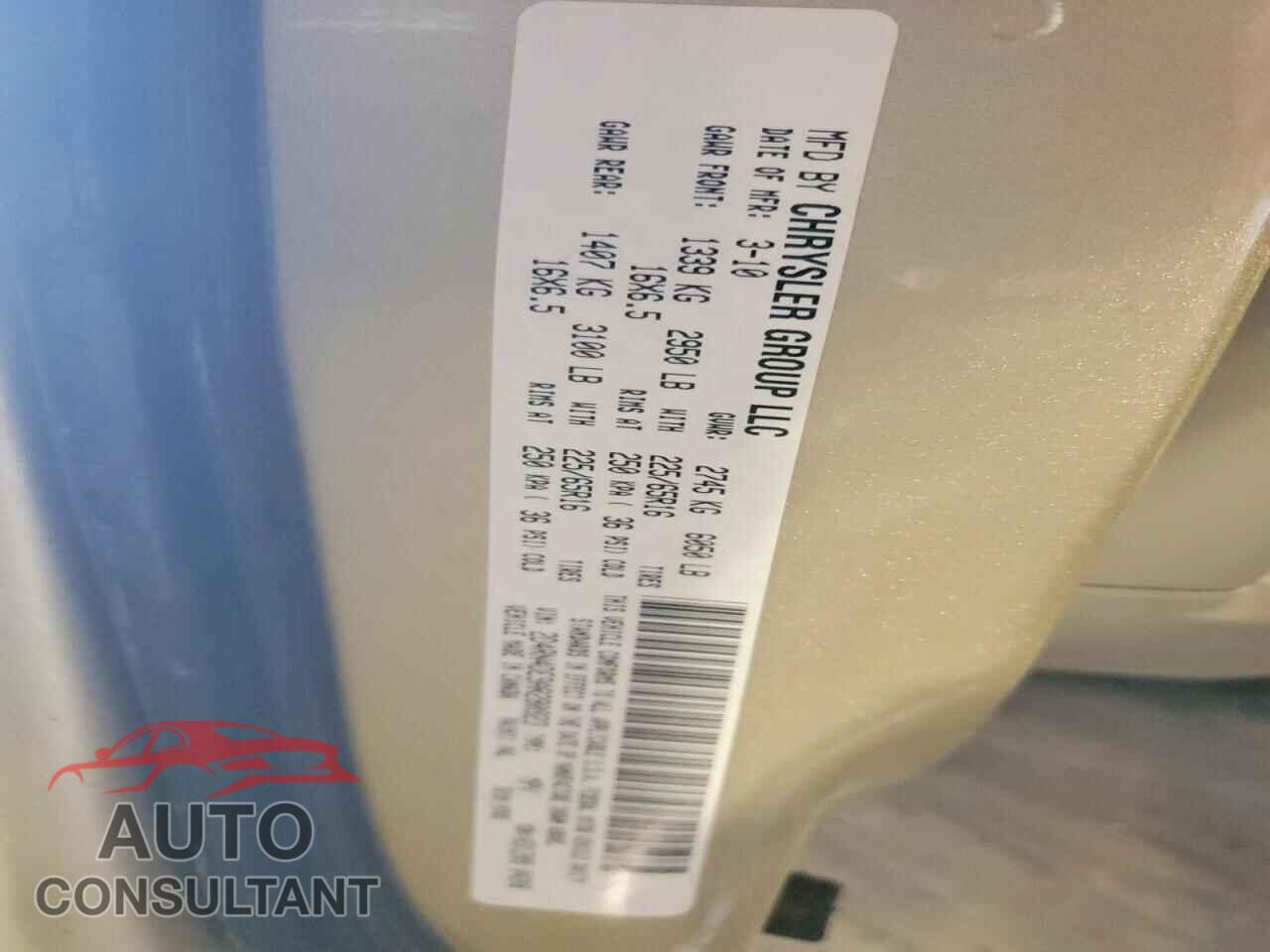DODGE CARAVAN 2010 - 2D4RN4DE9AR280923
