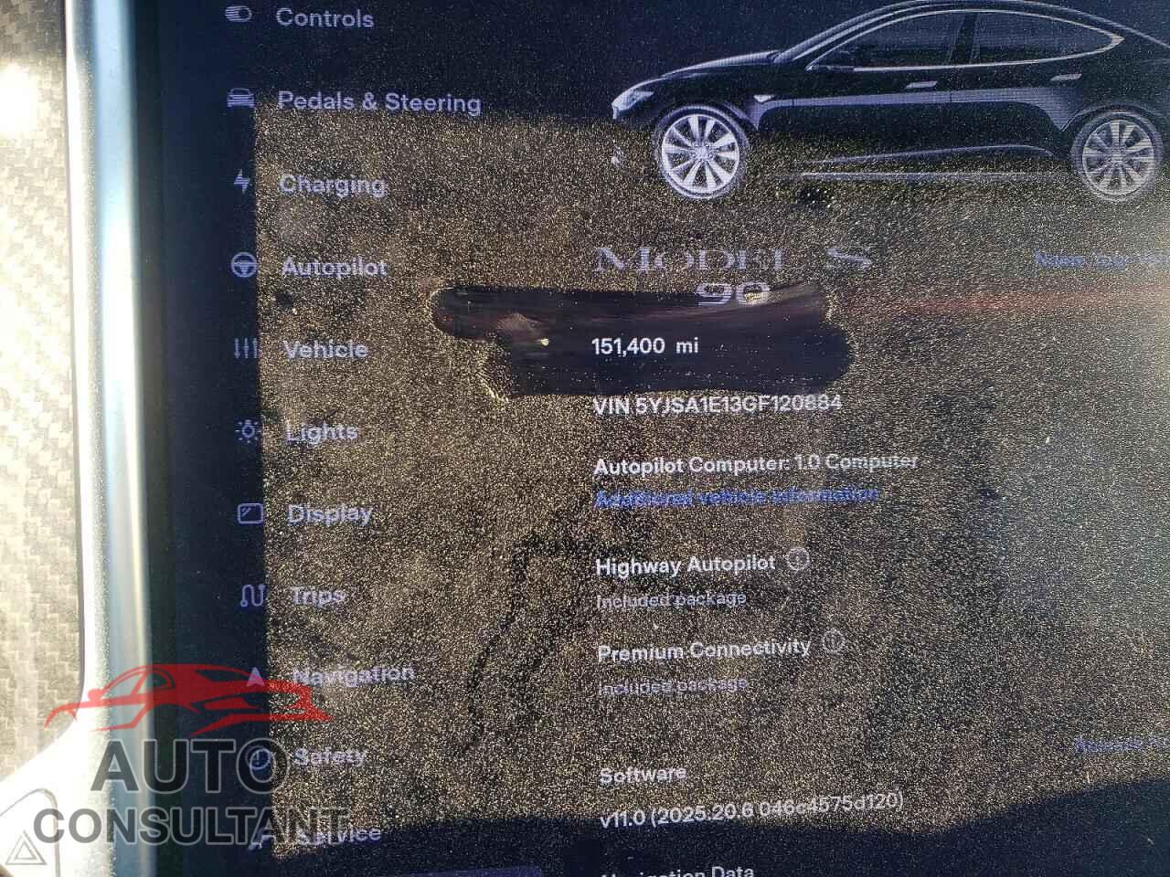TESLA MODEL S 2016 - 5YJSA1E13GF120884