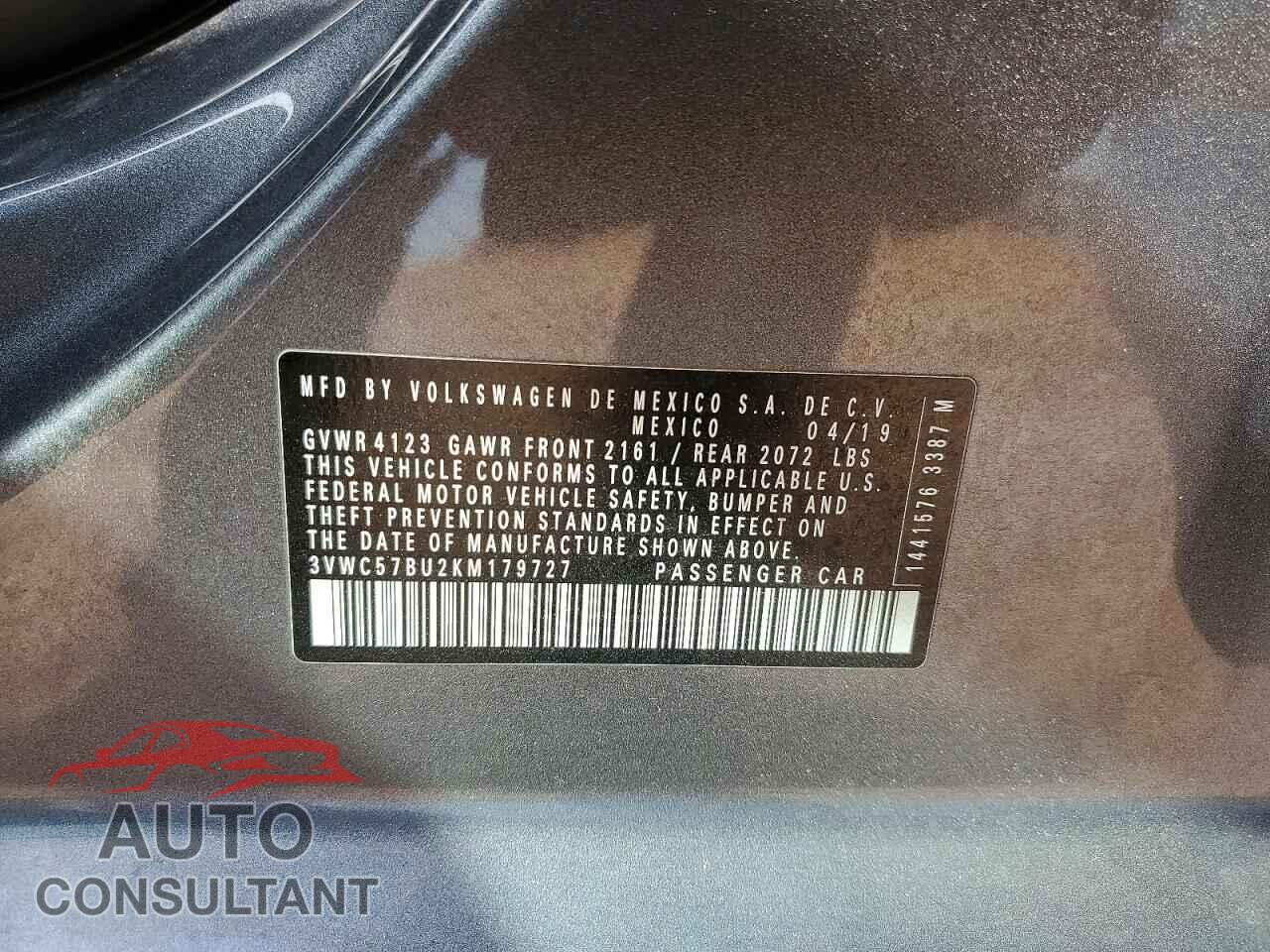 VOLKSWAGEN JETTA 2019 - 3VWC57BU2KM179727