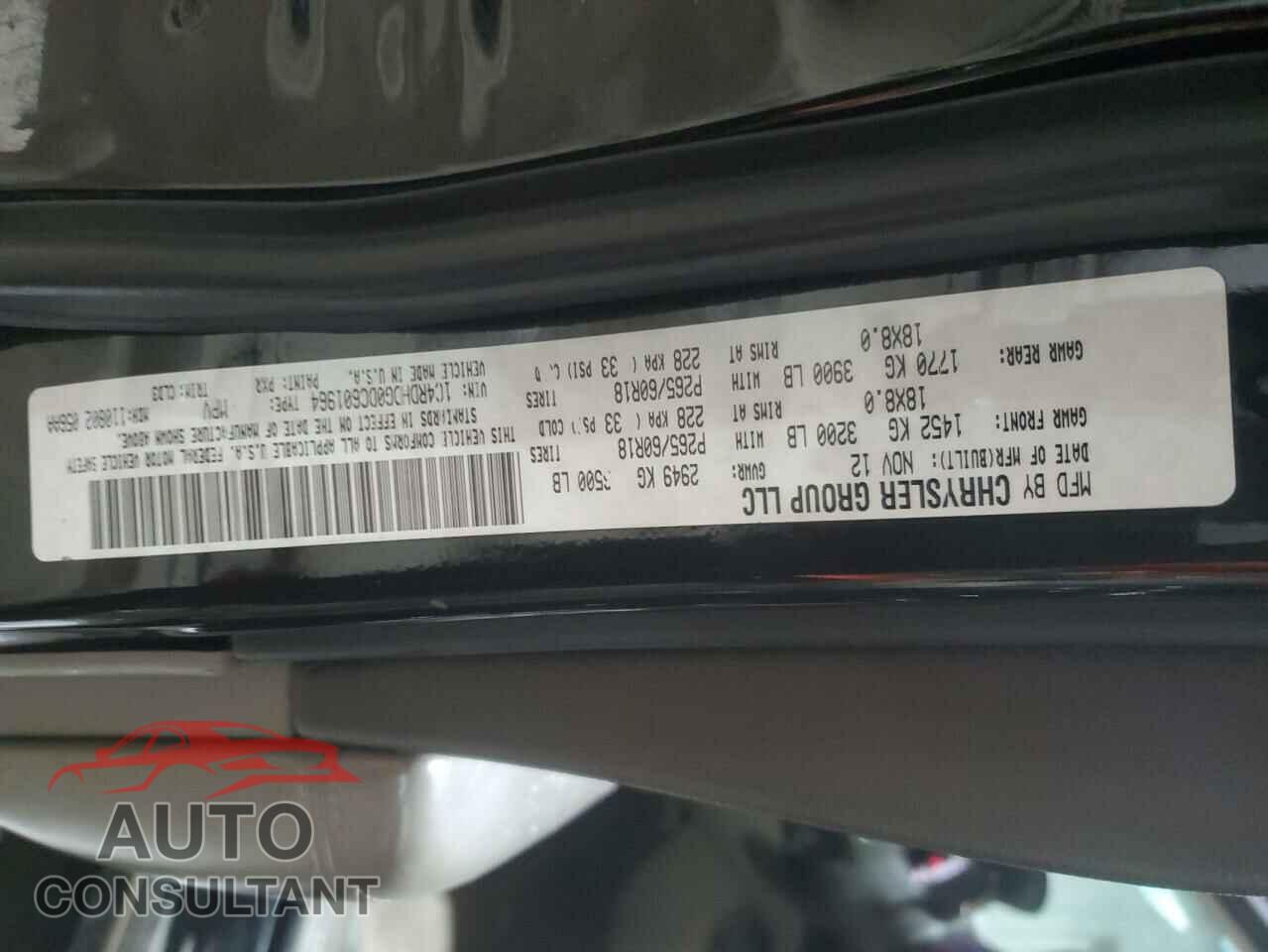 DODGE DURANGO 2013 - 1C4RDHDG0DC601964
